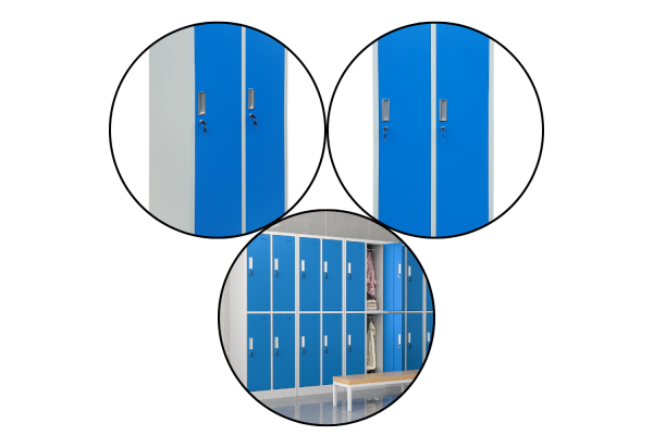 SZAFA BHP 2-KOMOROWA; 60CM; NIEBIESKA - ZMONTOWANA (na palecie)